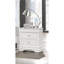 Table de chevet blanche avec base effilée et quincaillerie à boutons en cristal, 21,26 po Profondeur de la quincaillerie avant texturée métallique-1760504204