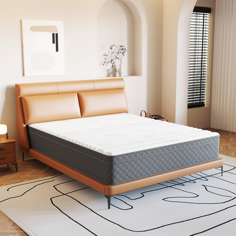 Hauteur du sommier tapissier Alwyn Home: 12 po Taille du matelas: grand matelas en mousse viscoélastique gélifiée 12 po et sommier tapissier