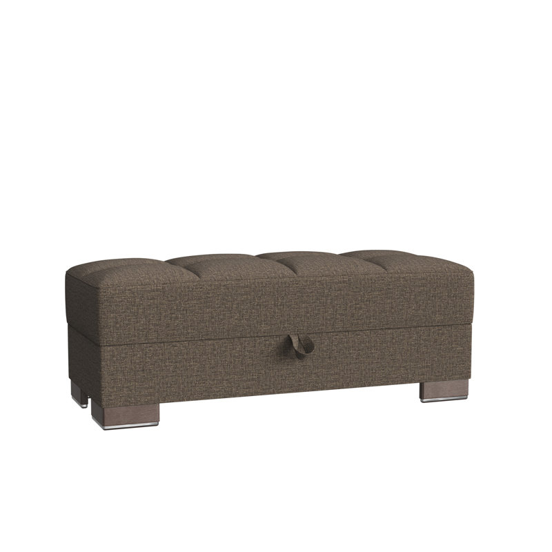 Repose-pieds en polyuréthane avec rangement Primenest Skyhaven, Brun