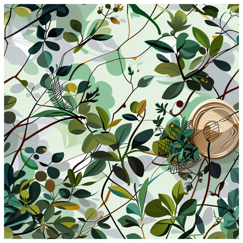 Coussin Leafy, 18 x 18 inches