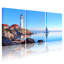 Nautique, phare, côte, voilier, reflet, paysage, ensemble de 3 reproductions d'art sur toile-629868115