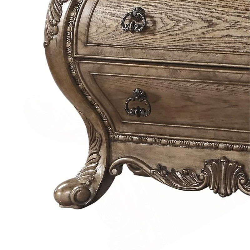 Table de chevet 3 tiroirs au fini chêne rétro