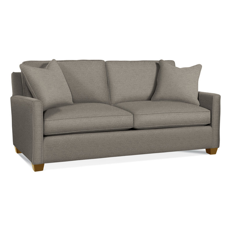 Nicklaus Sofa, Havana, Gel Memory Foam Mattress, Light Blue Performance Fabric; 0851-55