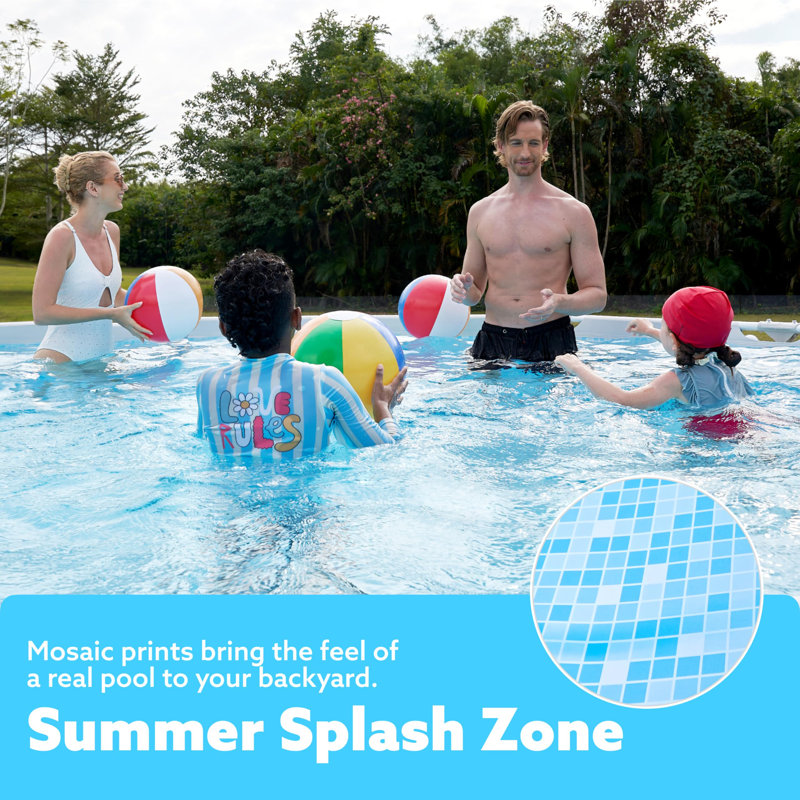 Round Above Ground Pool with Pump, 12' W x 30" H