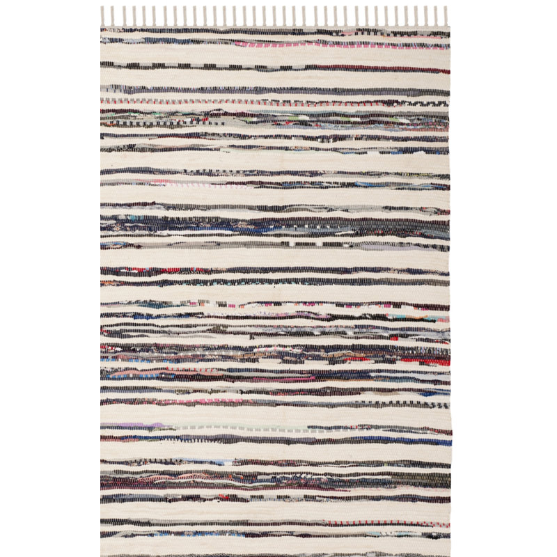 Burnett Rug Hand Woven Cotton Striped Rug, Runner 2'3" x 8'