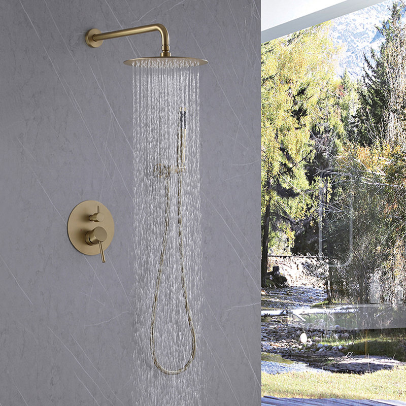 Diverter Complete Shower System, Brushed Gold