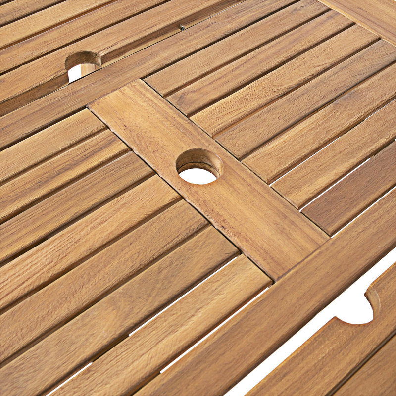 Table de salle à manger d'extérieur en bois extensible, Naturel