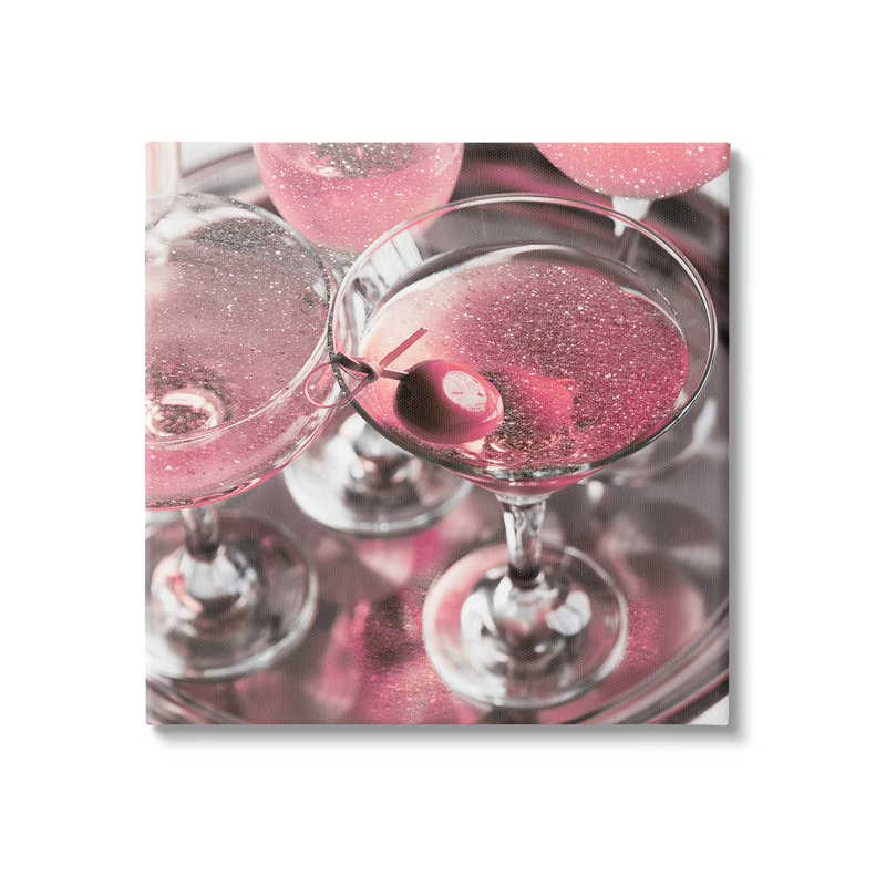 «Pink Sparkle Martinis» par Lil 'Rue, H 24 po x l 24 po