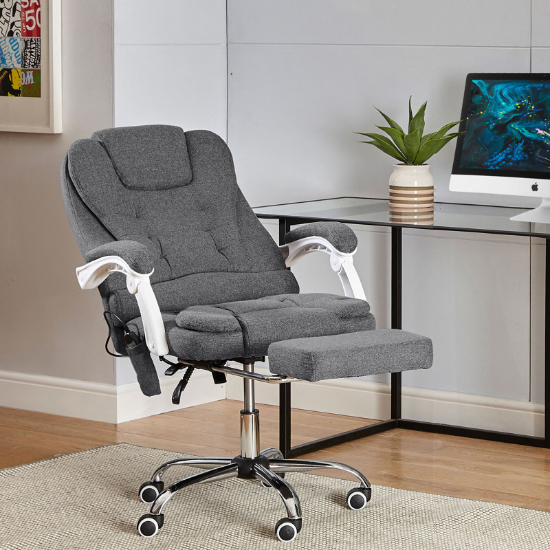 Inbox Zero Executive Chair with Headrest, Grey