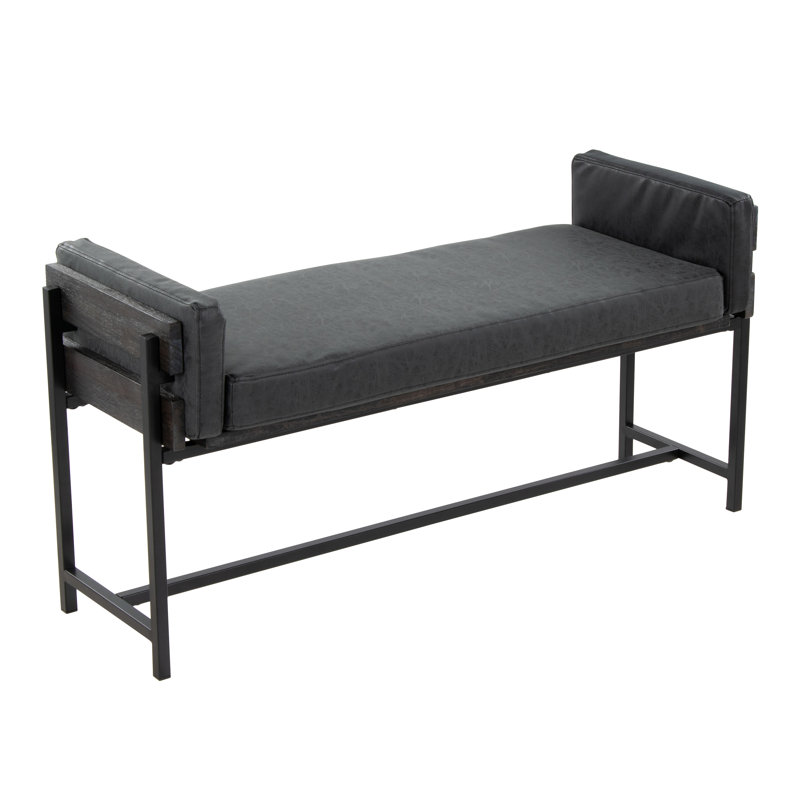 Banc en simili-cuir, gris