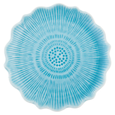 Medium Flower Shaped Trinket Tray Turquiose
