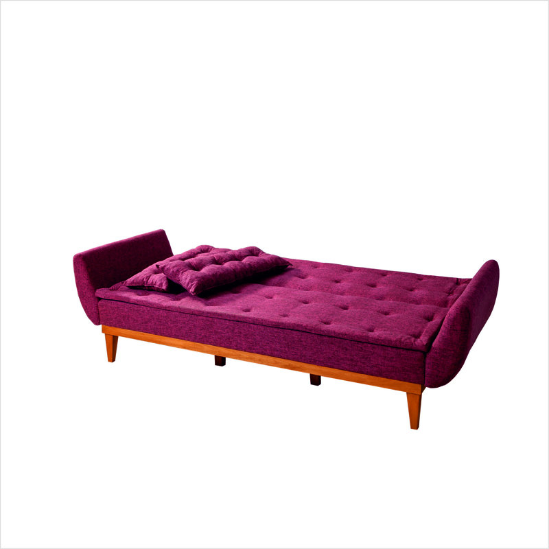 Ensemble de salon inclinable 2 pièces Aucoin, 100 % lin rouge bordeaux
