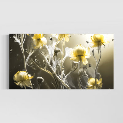 Impression murale submergée en acrylique de qualité supérieure, œuvre de fleur botanique, décoration murale de qualité galerie prête à être accrochée pour le salon, la chambre à coucher, le bureau, le vestibule