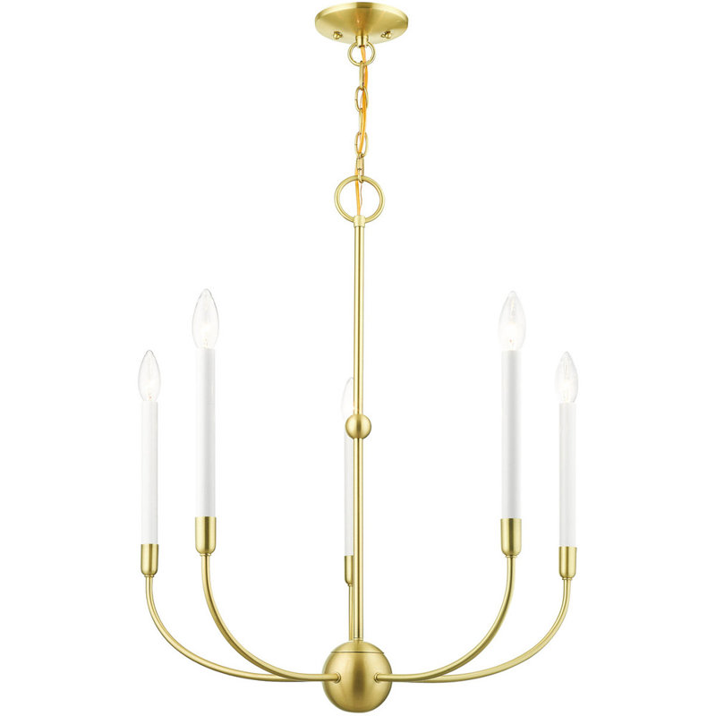 Lustre classique à 5 lumières de style bougie Fahland