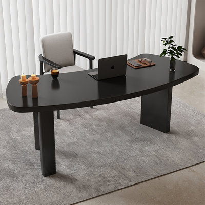Black Free form Solid Wood Writing desk