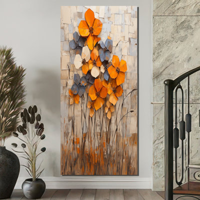 «Blooming Autumn Rhododendron Geometric Horizon III», art mural encadré rhododendron