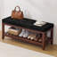Banc de rangement capitonné de style ferme de 112 cm (44 po), banc d'entrée en bois massif-1637563278