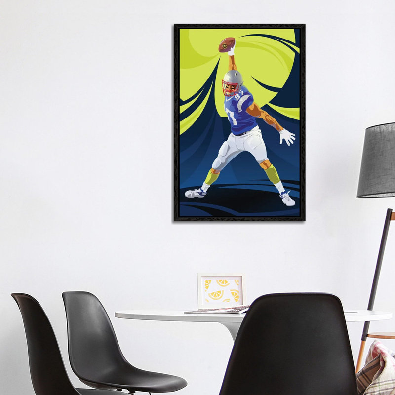 Football 1 Piece Wall Art on Canvas, 152.5 cm H x 101.5 cm W x 3.175 cm D, Black Framed Canvas