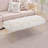 46 Inch White Faux Fur Upholstered Bed End Bench, Tufting Ottoman Bench Indoor Bench With Gold Metal Legs