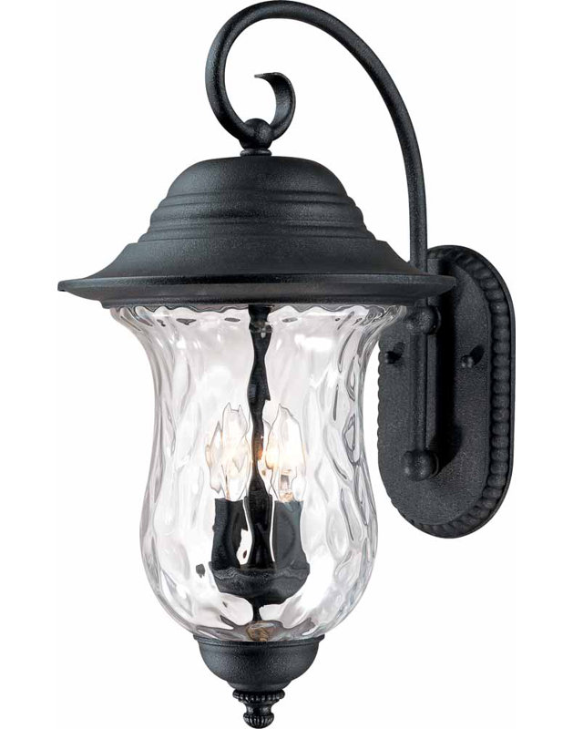 Aurora Antique Iron 23.5" Outdoor Wall Sconce with Water Glass