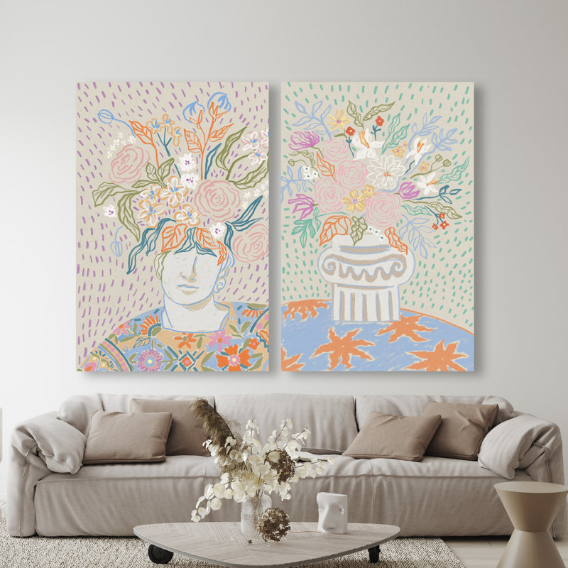 Summer Flourish Set Set by Oliver Gal, 48"H x 32"W, Gallery Wrapped