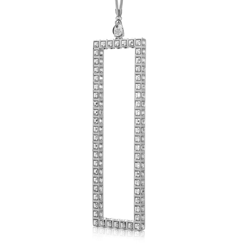 Ornement en forme de fêtes rectangula magnificus luxe, Rhodium