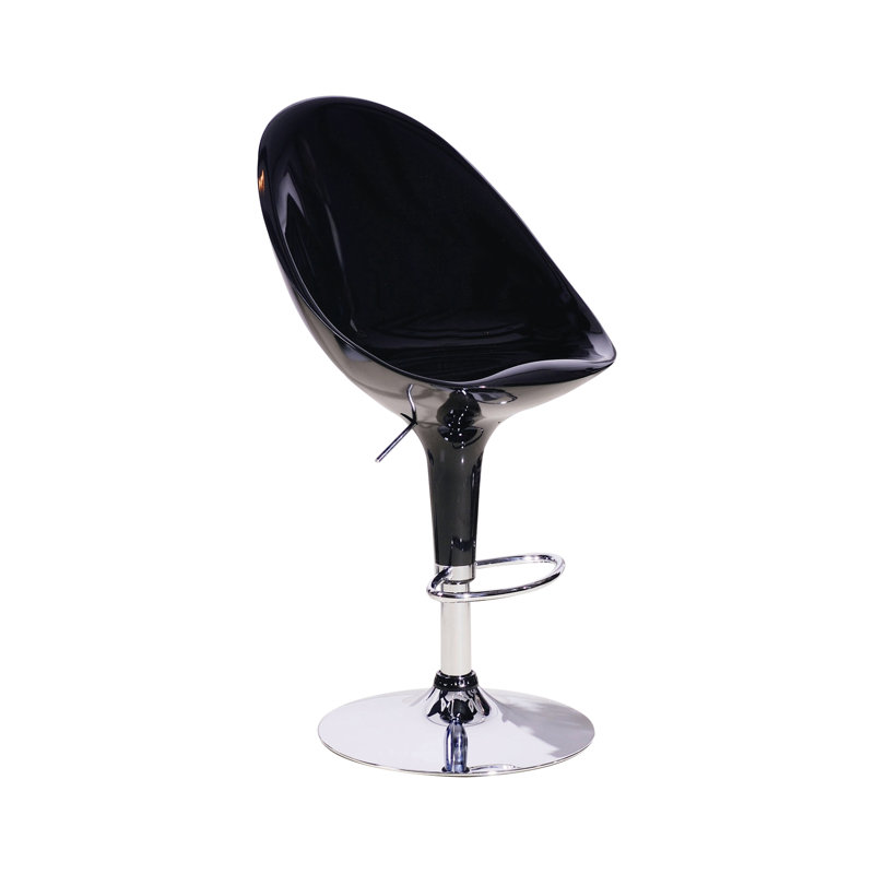 Hyland Swivel Adjustable Height Bar Stool, Chrome/Black