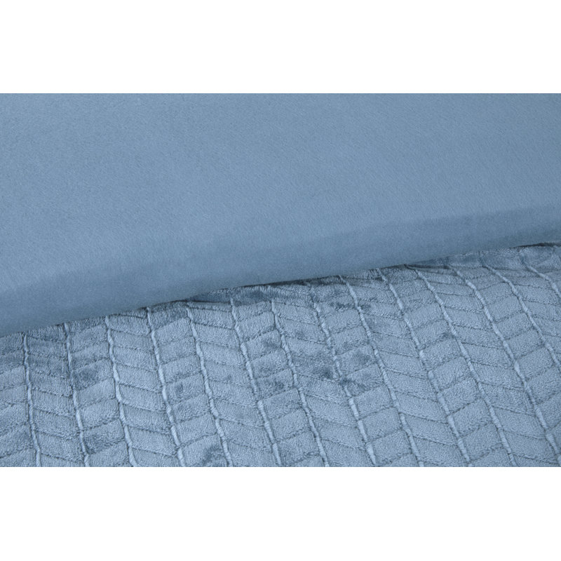 Chevron Fur Polyester Chevron Duvet Cover Set with Pillowcases Included, Blue Chevron