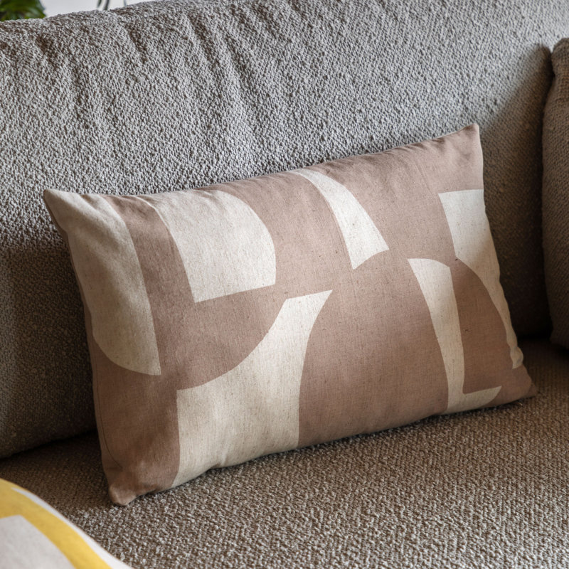 Abstract Square Cushion, Taupe