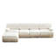 Velours beige en forme de L avec jupe à pampille, 4 sièges, combinaison, convient au salon - siège en forme de 135 po, style ergonomique