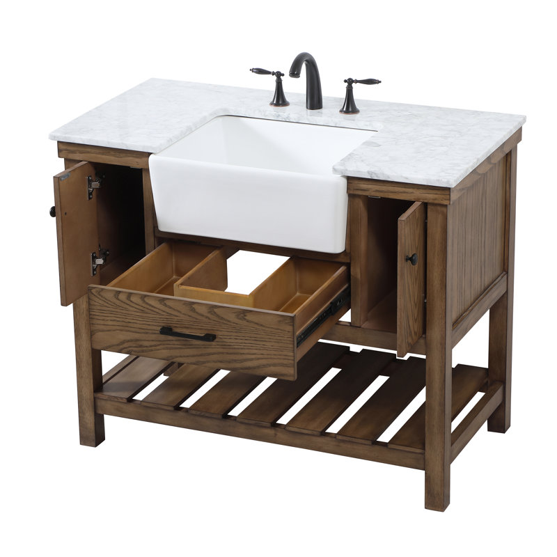 Ensemble de meuble-lavabo simple 42 po Algier, Bois flottant