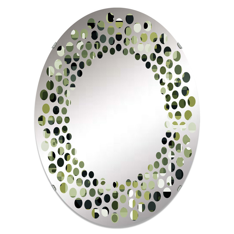 Green Urban Maze - Miroir mural à pois ovale, L 24 po x H 36 po