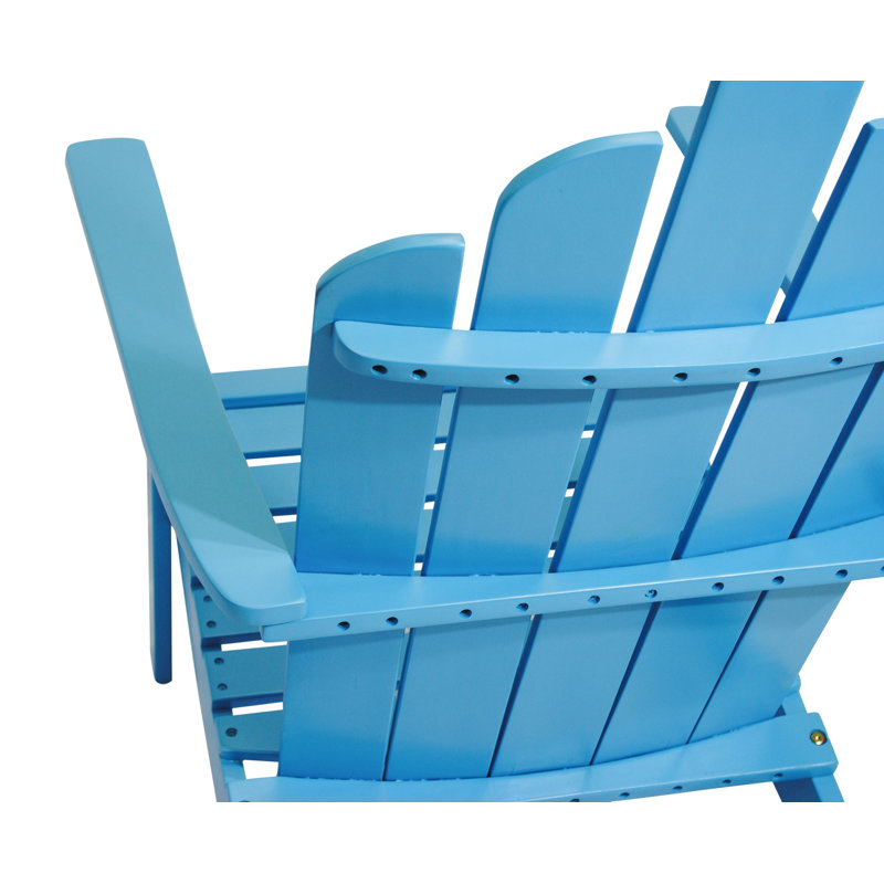 Chaise Adirondack en bois massif Ivania, Turquoise