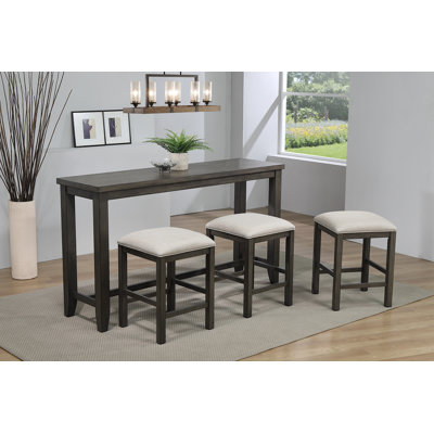 Cotaco 3 - Person Solid Wood Solid Wood Top Four Leg Dining Set
