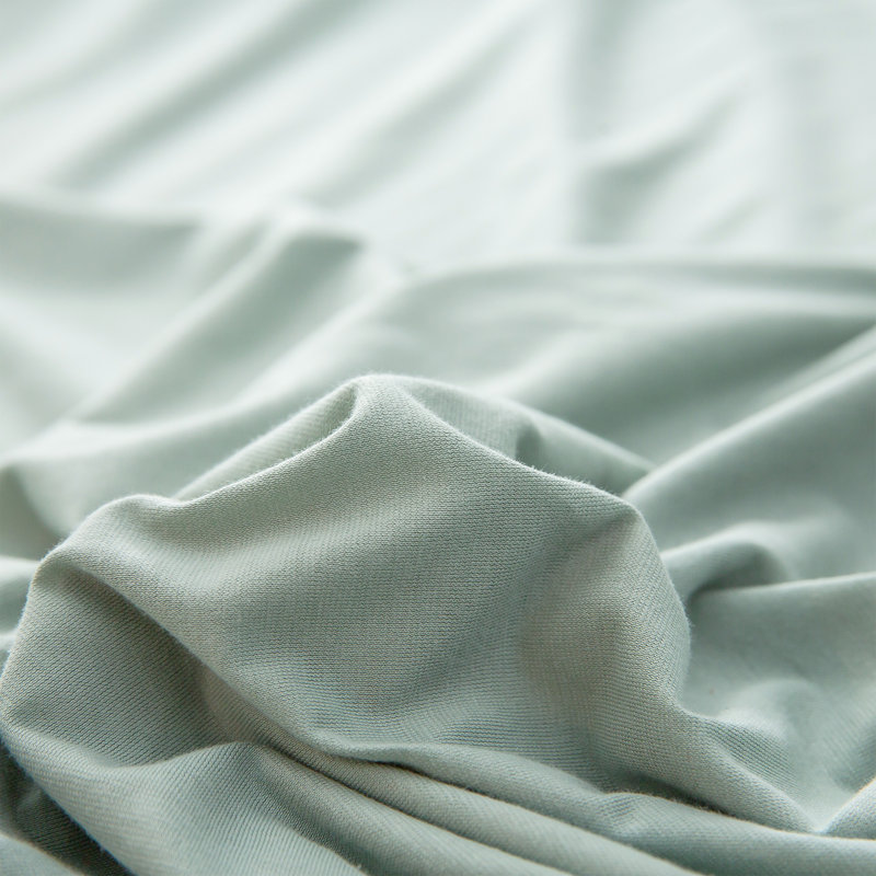 HOME BEDDING Jersey Cotton Duvet Cover Set, Queen Duvet Cover + 2 Standard Shams, Sage Green