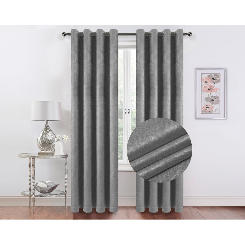 Semi Sheer Curtain Pair, Gray