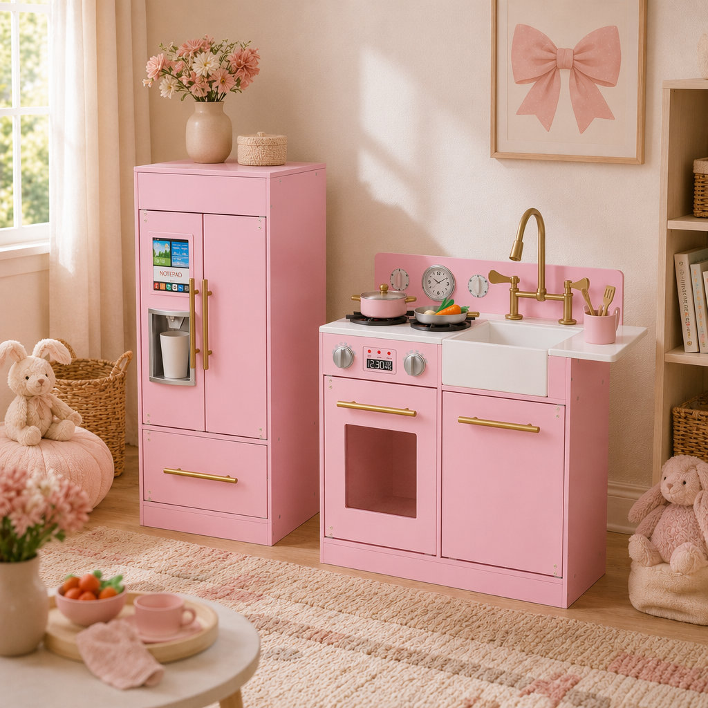 Teamson Kids Little Chef Charlotte Play Kitchen, Pink