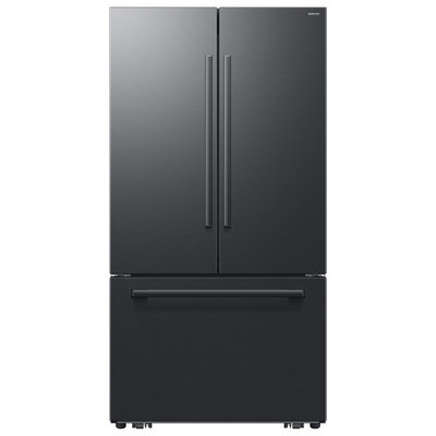 Samsung Bespoke AI 30 cu. ft. 3-Door French Door Refrigerator with Zero Clearance Fit and In-Door Tall Water Dispenser in Matte Black Steel