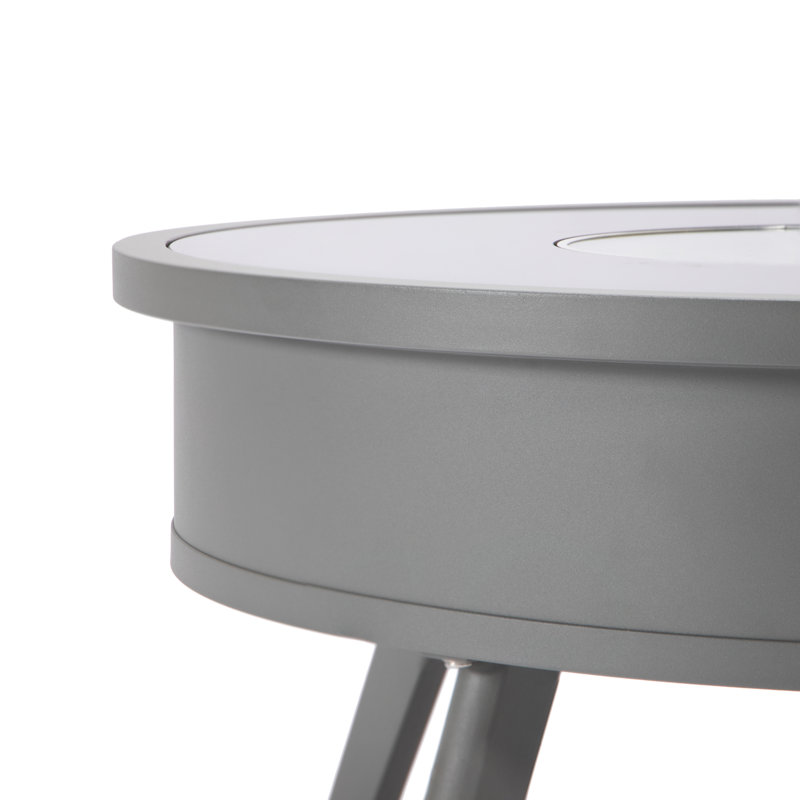 Kliyah Round Propane Smokeless Fire Pit Table, Gray