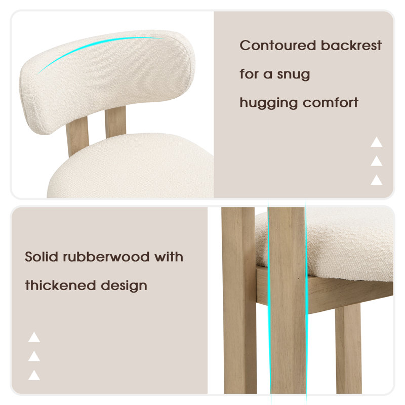 Boucle Side Chair, Natural, 6, Natural, Natural