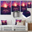 Mauve, orange, baseball, stade, nuit, II, stades, art mural, salon-1277100227-1112441583