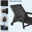 Chaise longue d'extérieur en PEHD - Fauteuil inclinable réglable à 5 positions avec porte-gobelet et roulettes amovibles - Mobilier de patio résistant aux intempéries pour la piscine, la terrasse, la plage - noir-1220512367-1220512365