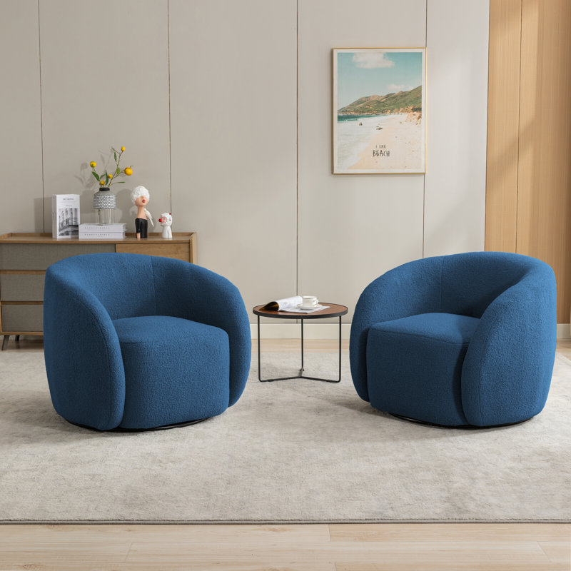 Fauteuil pivotant rembourré Katherline, Bleu