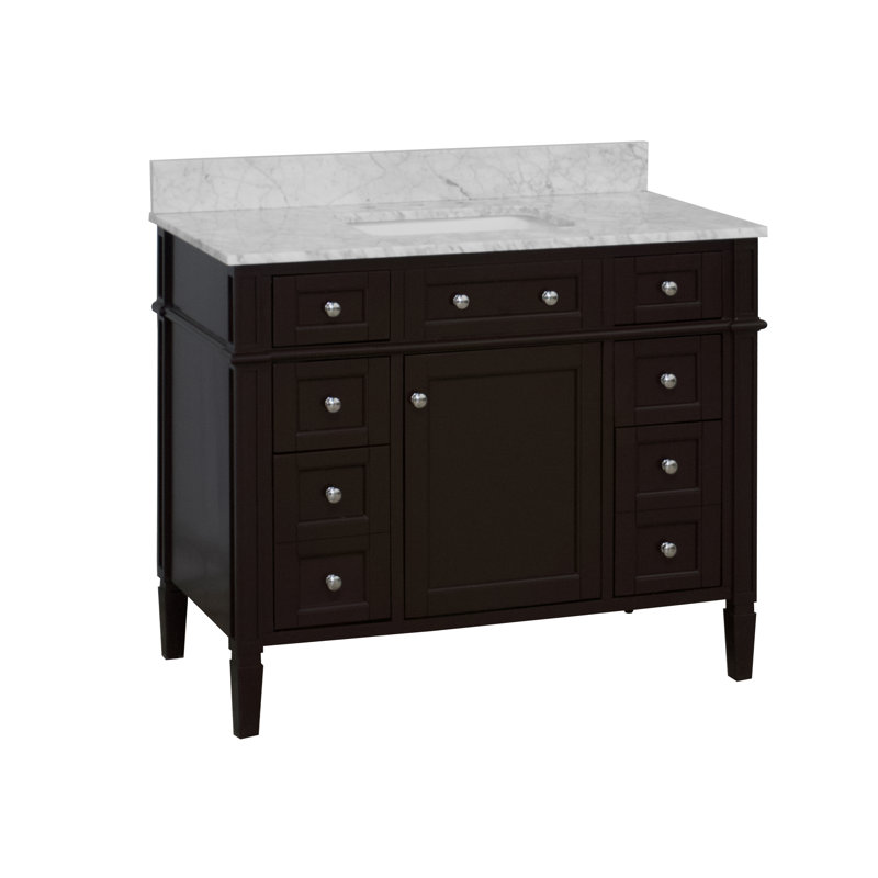 Ensemble de meuble-lavabo simple 42 po Lakeland, Chocolat