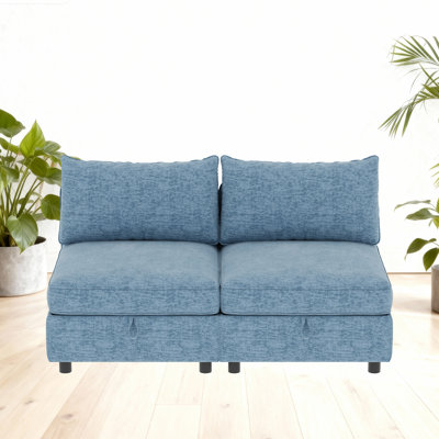 Siège sans accoudoirs pour canapé modulaire modulaire, siège convertible avec rangement (2 pièces)