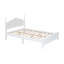 Full Size Wood Platform Bed Frame,Retro Style Platform Bed With Wooden Slat Support,White