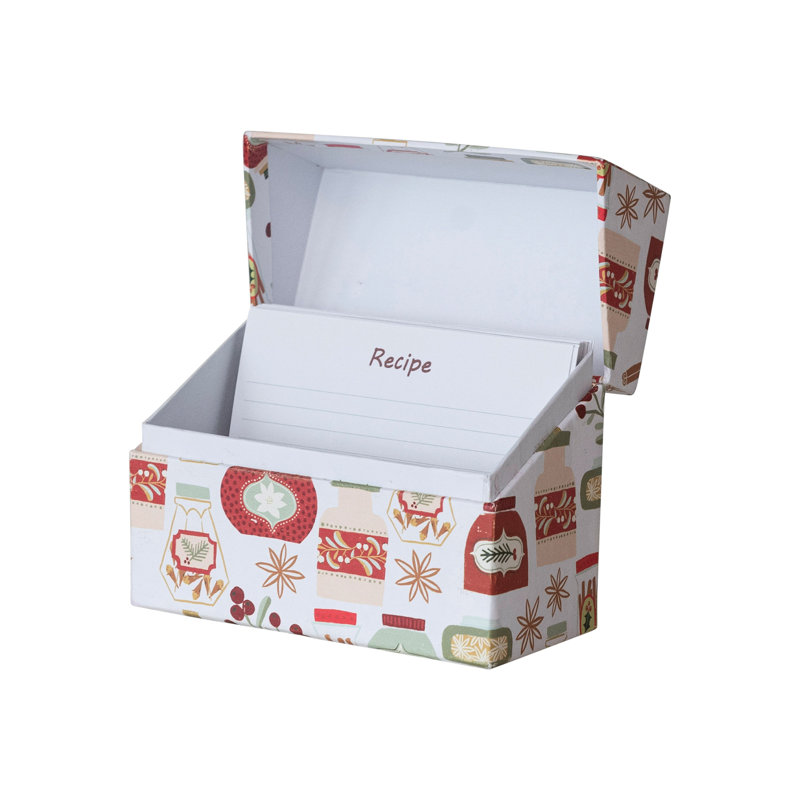 Boîte de recettes en papier Holiday