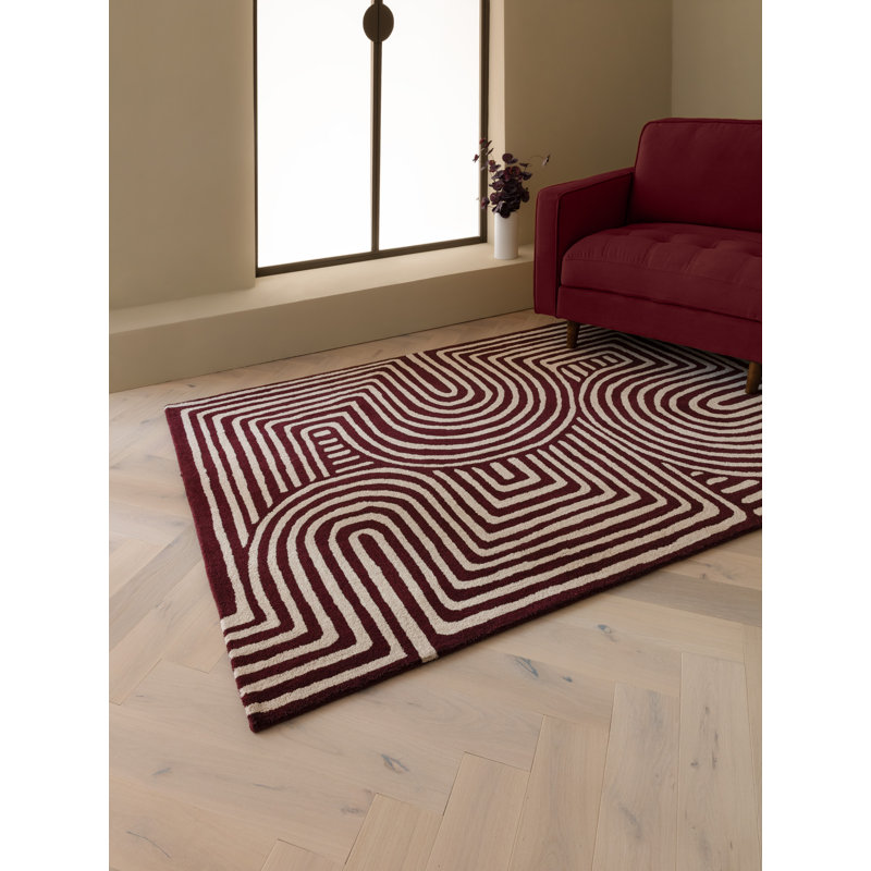 Gina Geometric Wool Hand Tufted Area Rug, Rectangle  160 x 230 cm