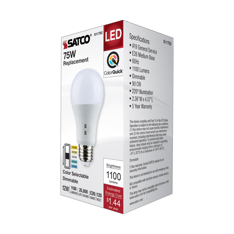 14 Watt White LED Bulb, 75 Watt Equivalent