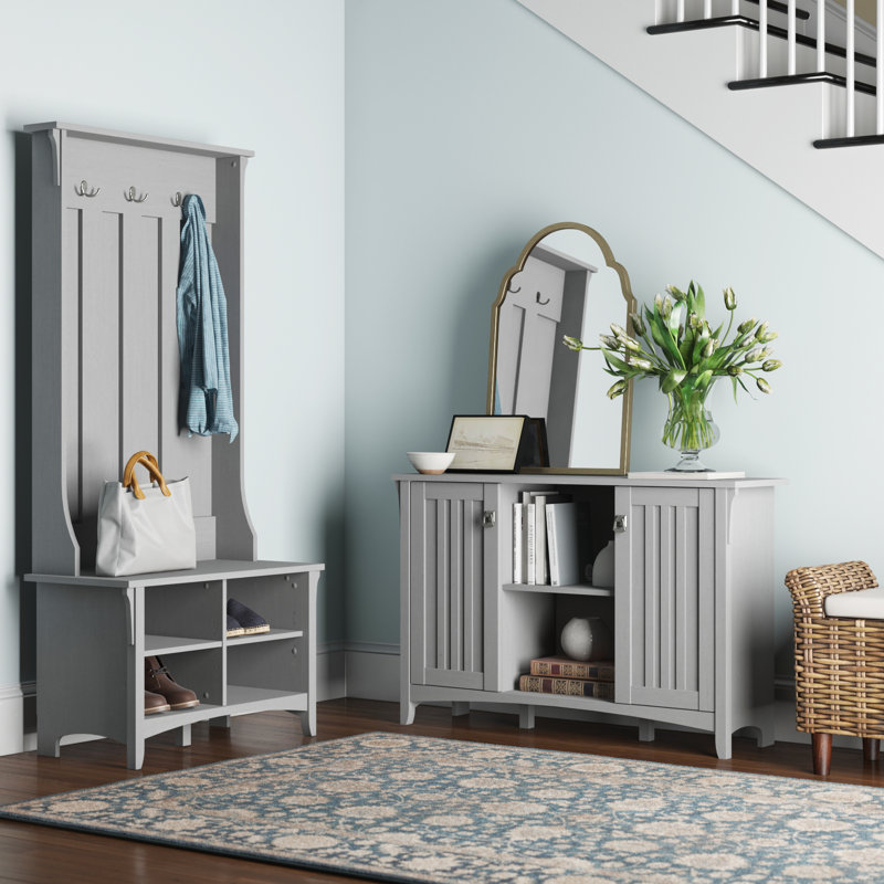 Pernell Freestanding 3 - Hook Coat Rack, Cape Cod Gray